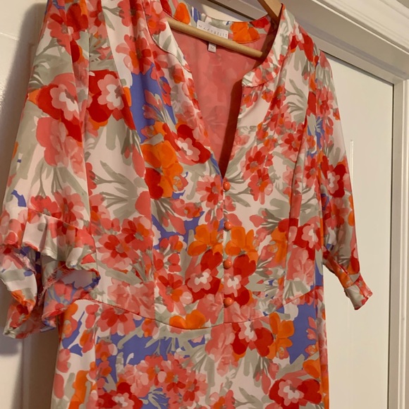 Marybelle Retro Floral Tieback Dress Sz 0x - Picture 5 of 13